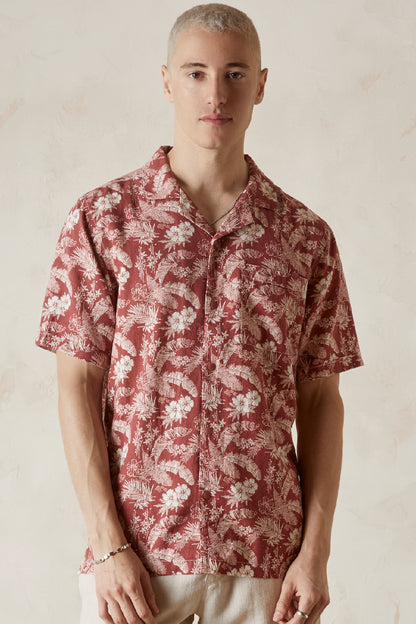 DEL REY  Printed Linen Viscose Camp Shirt