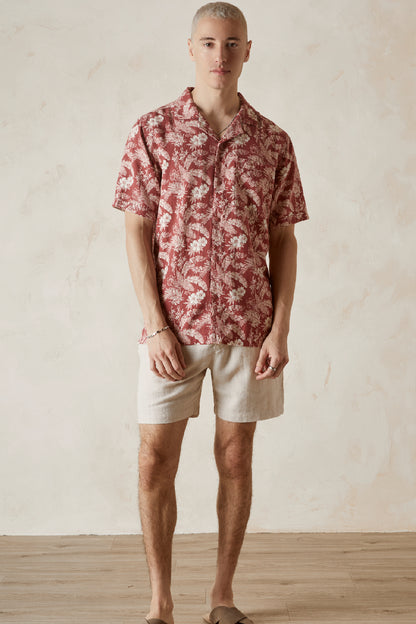 DEL REY  Printed Linen Viscose Camp Shirt